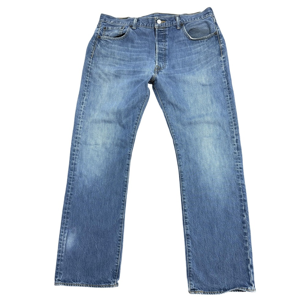 Levis 501 Jeans Mens 38x29 Blue Denim Straight Leg Button Fly Classic Casual
